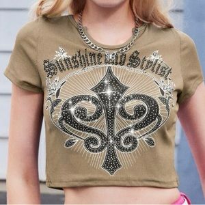 Y2K Cream Ribbed Shirt